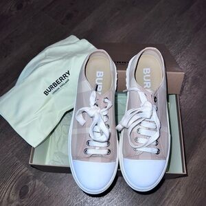 Burberry Women's Checkered Beige Sneakers